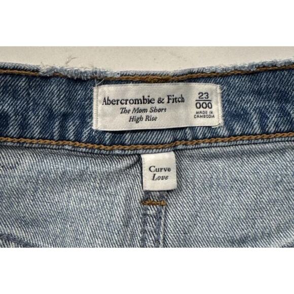 Abercrombie & Fitch Cut Off Shorts Size 23 The Mom High Rise Shorts Distressed - Picture 5 of 6